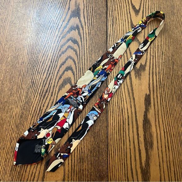 90s Vintage Looney Toons Tie Bugs Bunny, Taz, Marvin the Martian, Sylvester Sam - Picture 7 of 9
